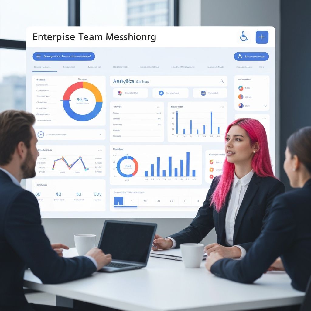 Een divers enterprise-team analyseert toegankelijkheidsdata in een gedeeld dashboard.