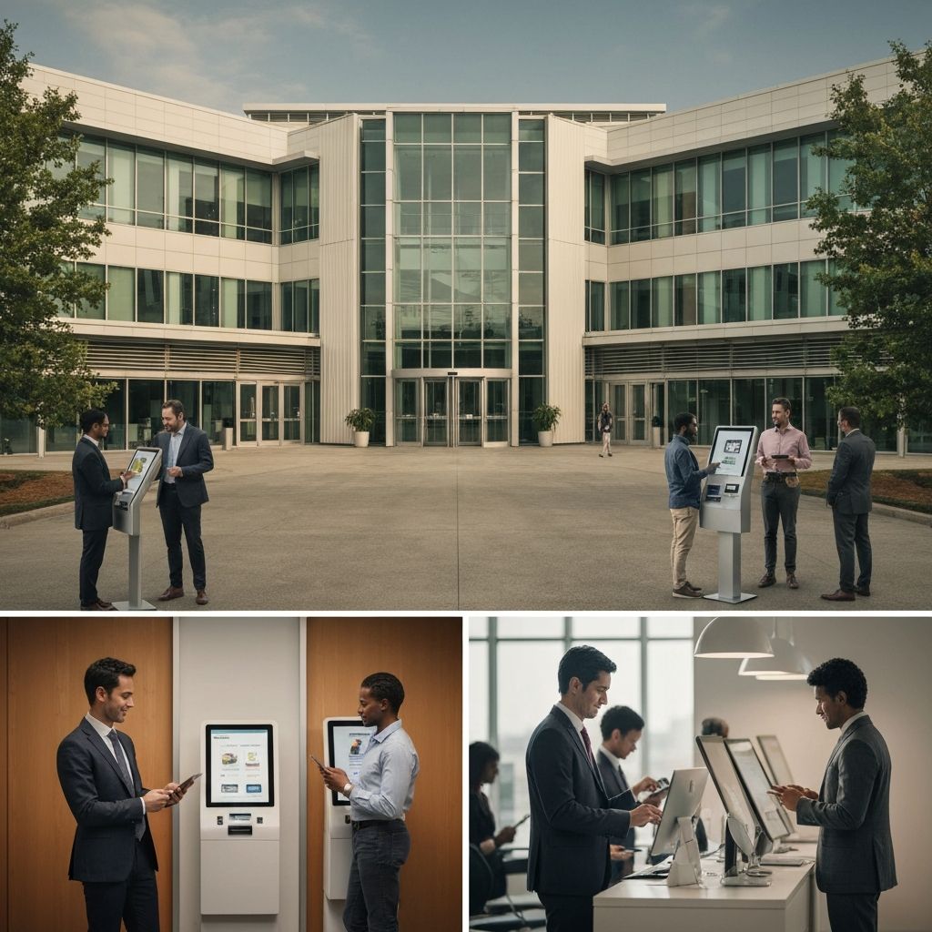 Diverse citizens use accessible government digital services on tablets and laptops.